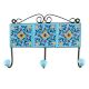 Turquoise Base Yellow Wheel Flower Ceramic Tiles Hooks